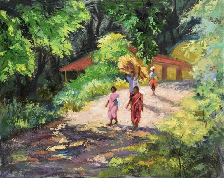 village life 24x30 in oil on canvas rs 45000 (2)